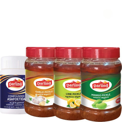 Darling Masala Asafoetida-50g & Pickle Combo ( Lemon pickle 200g, Garlic pickle 200g, Mango Pickle 200g)
